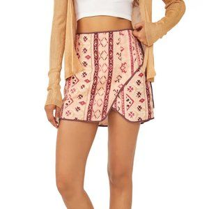 Free People Cleo Wrap Skirt in Multi Combo Size 10 NWT